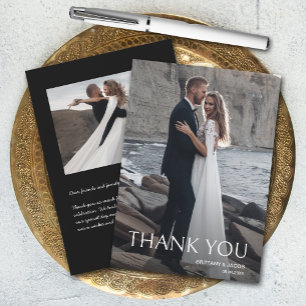 Carte De Remerciements Simple Mariage Photo