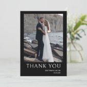 Carte De Remerciements Simple Mariage Photo (Debout devant)