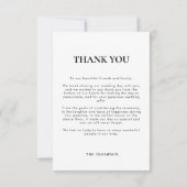 Carte De Remerciements Simple Mariage Romantique Script Photo (Dos)