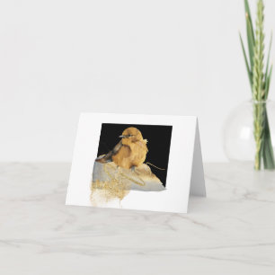 Carte De Remerciements Simple mignon petit oiseau, blanc