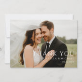 Carte De Remerciements Simple Minimal Modern Wedding Photo  (Devant)