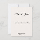 Carte De Remerciements Simple Minimal Script Wedding (Devant)