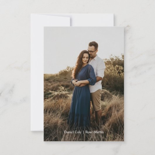 Carte De Remerciements Simple Minimal Script Wedding (Dos)