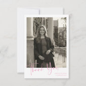 Carte De Remerciements Simple Minimalist Graduation Photo Custom Message (Devant)