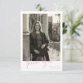 Carte De Remerciements Simple Minimalist Graduation Photo Custom Message (Debout devant)