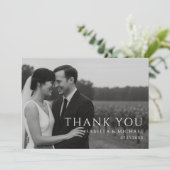 Carte De Remerciements Simple Minimalist Photo Wedding (Debout devant)