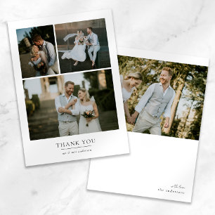 Carte De Remerciements Simple minimaliste 4 Mariage photo