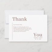 Carte De Remerciements Simple minimaliste Brown élégant (Devant)