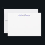 Carte De Remerciements Simple minimaliste Calligraphie bleue manuscrite<br><div class="desc">Simple minimaliste manuscrit Carte de remerciements de calligraphie bleue</div>