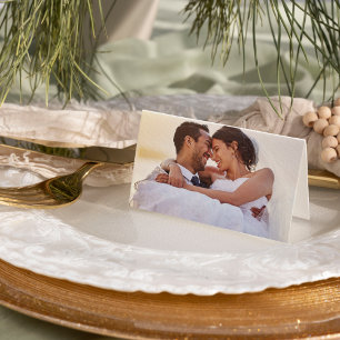Carte De Remerciements Simple minimaliste Mariage photo Gold