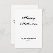 Carte De Remerciements simple minimum ajouter votre texte halloween (Devant / Derrière)