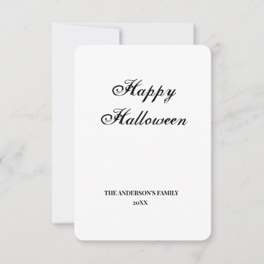 Carte De Remerciements simple minimum ajouter votre texte halloween (Devant)