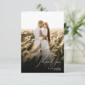 Carte De Remerciements Simple Modern 2 Mariage photo (Debout devant)