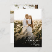 Carte De Remerciements Simple Modern 2 Mariage photo (Devant / Derrière)
