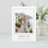 Carte De Remerciements Simple Modern Elegant Destination Wedding Photo (Debout devant)