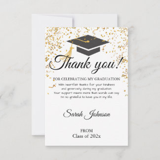 Carte De Remerciements Simple Modern Graduation Thank You Card