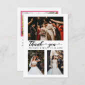 Carte De Remerciements Simple Modern Love Heart Script 4 Mariage Photo (Devant / Derrière)