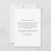 Carte De Remerciements Simple Modern Minimalist Destination Wedding Photo (Dos)