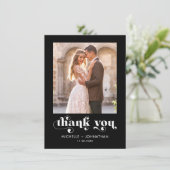 Carte De Remerciements Simple Modern Minimalist Photo Wedding  (Debout devant)