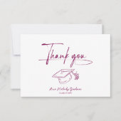 Carte De Remerciements Simple Modern Script Graduation (Devant)