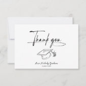 Carte De Remerciements Simple Modern Script Graduation (Devant)
