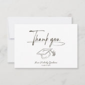Carte De Remerciements Simple Modern Script Graduation (Devant)
