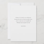 Carte De Remerciements Simple Modern Script Photo Love and Thanks Mariage (Dos)