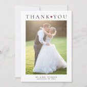 Carte De Remerciements Simple moderne 2 photos typographie mariage (Devant)