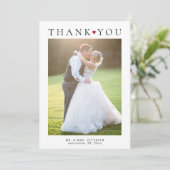 Carte De Remerciements Simple moderne 2 photos typographie mariage (Debout devant)