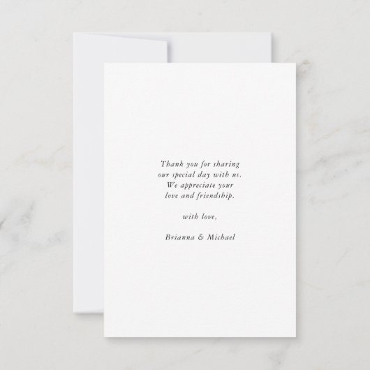 Carte De Remerciements Simple Moderne Calligraphie Mariage Photo (Dos)