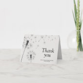 Carte De Remerciements Simple moderne Dandelion Fumée Noir (Devant)