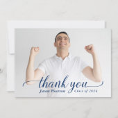 Carte de remerciements simple moderne de graduatio (Devant)