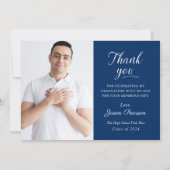 Carte de remerciements simple moderne de graduatio (Dos)