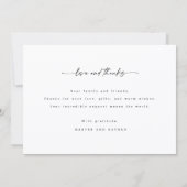 Carte De Remerciements Simple Moderne Écriture Manuscrite Photo Mariage (Dos)