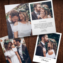 Simple Moderne Élégant 4-Photos Mariage