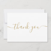 Carte De Remerciements Simple Moderne Élégant Chic Écriture Dorée (Devant)