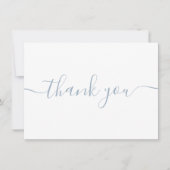 Carte De Remerciements Simple Moderne Élégant Écriture Bleu Poussiéreux (Devant)