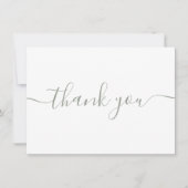Carte De Remerciements Simple moderne élégant Sage Green Script (Devant)