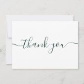 Carte De Remerciements Simple Moderne Émeraude Vert Bordeaux Script (Devant)