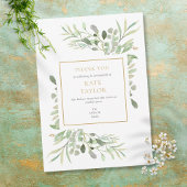 Carte De Remerciements Simple moderne Funérailles Mémorial Vert