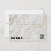 Carte De Remerciements Simple Moderne Marbre Or Élégant Entreprise (Dos)