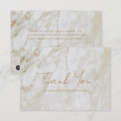 Carte De Remerciements Simple Moderne Marbre Or Élégant Entreprise (Devant / Derrière)