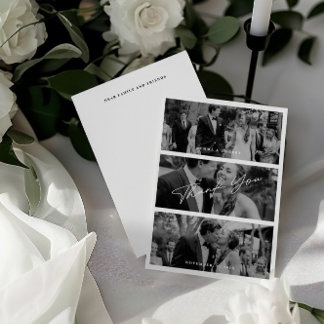 Carte De Remerciements Simple moderne minimaliste 3 Mariage photo