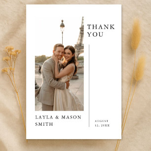 Carte De Remerciements Simple Moderne Minimaliste Photo de Mariage de Des