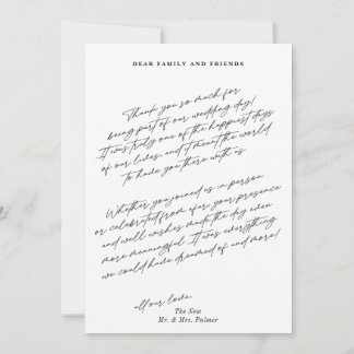 Carte De Remerciements Simple Moderne Minimaliste Photo Mariage