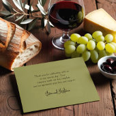 Carte De Remerciements Simple Moderne Olive Green Olive