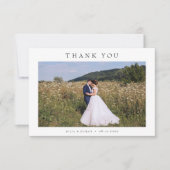 Carte De Remerciements Simple moderne paysage photo Mariage W Note (Devant)