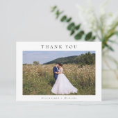 Carte De Remerciements Simple moderne paysage photo Mariage W Note (Debout devant)