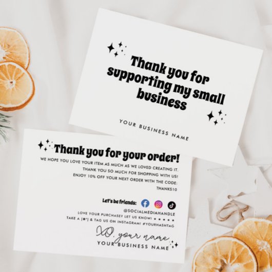 Carte De Remerciements Simple moderne Rétro Prise en charge de ma petite