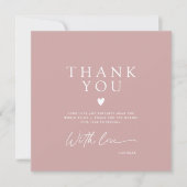 Carte De Remerciements Simple Moderne Rose Pâle (Devant)